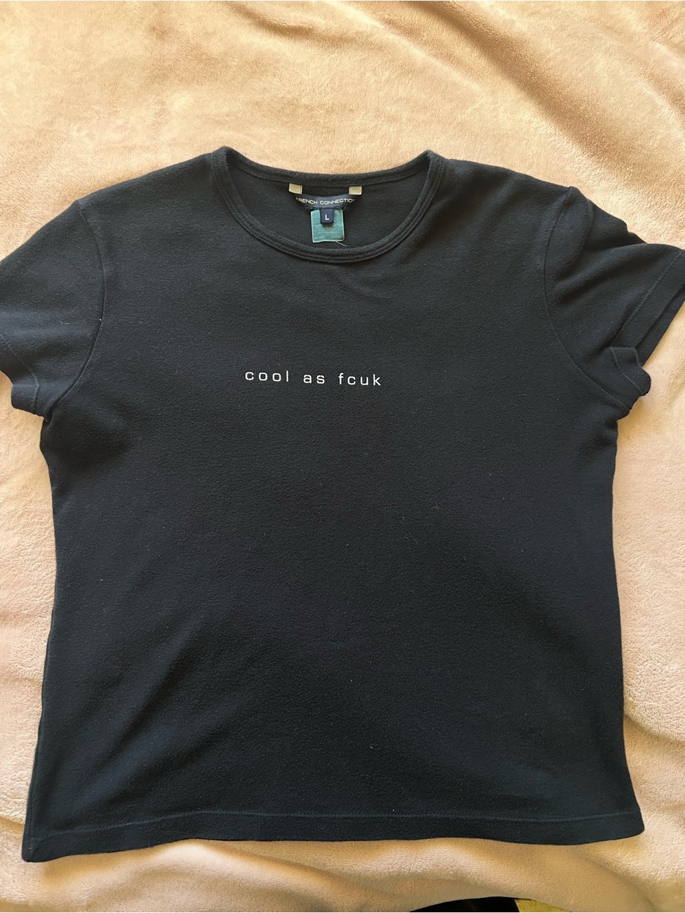 French Connection Black Graphic Tee 'cool as fcuk'